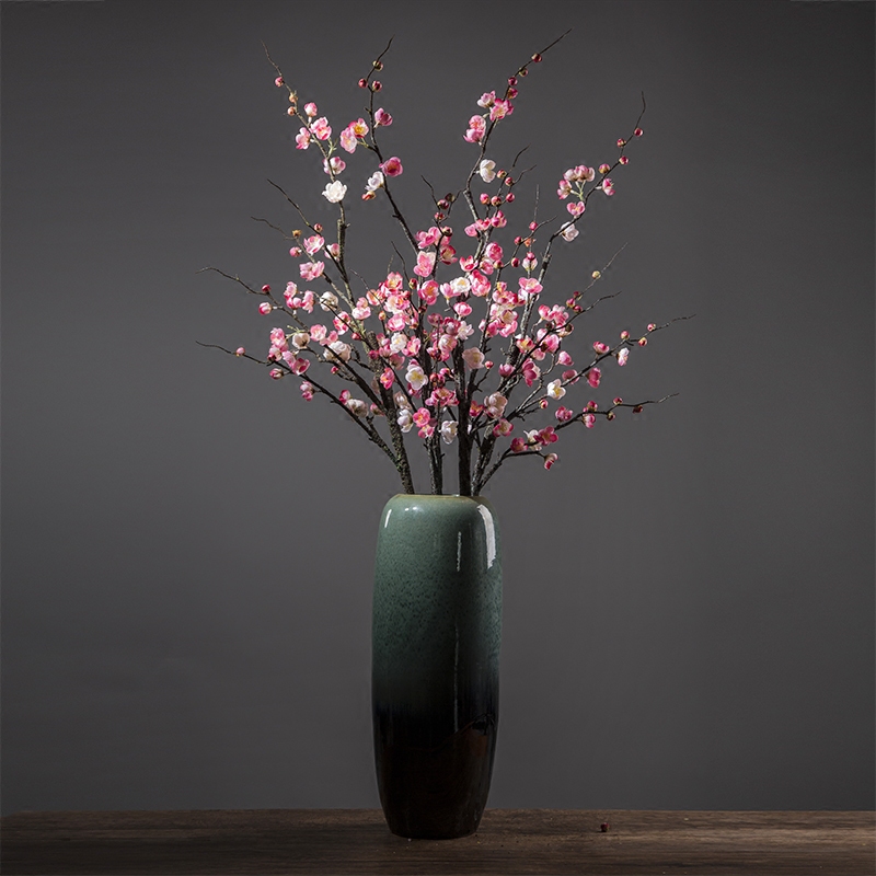 单枝落地仿真梅花绢花干枝腊梅假花插花客厅仿真花