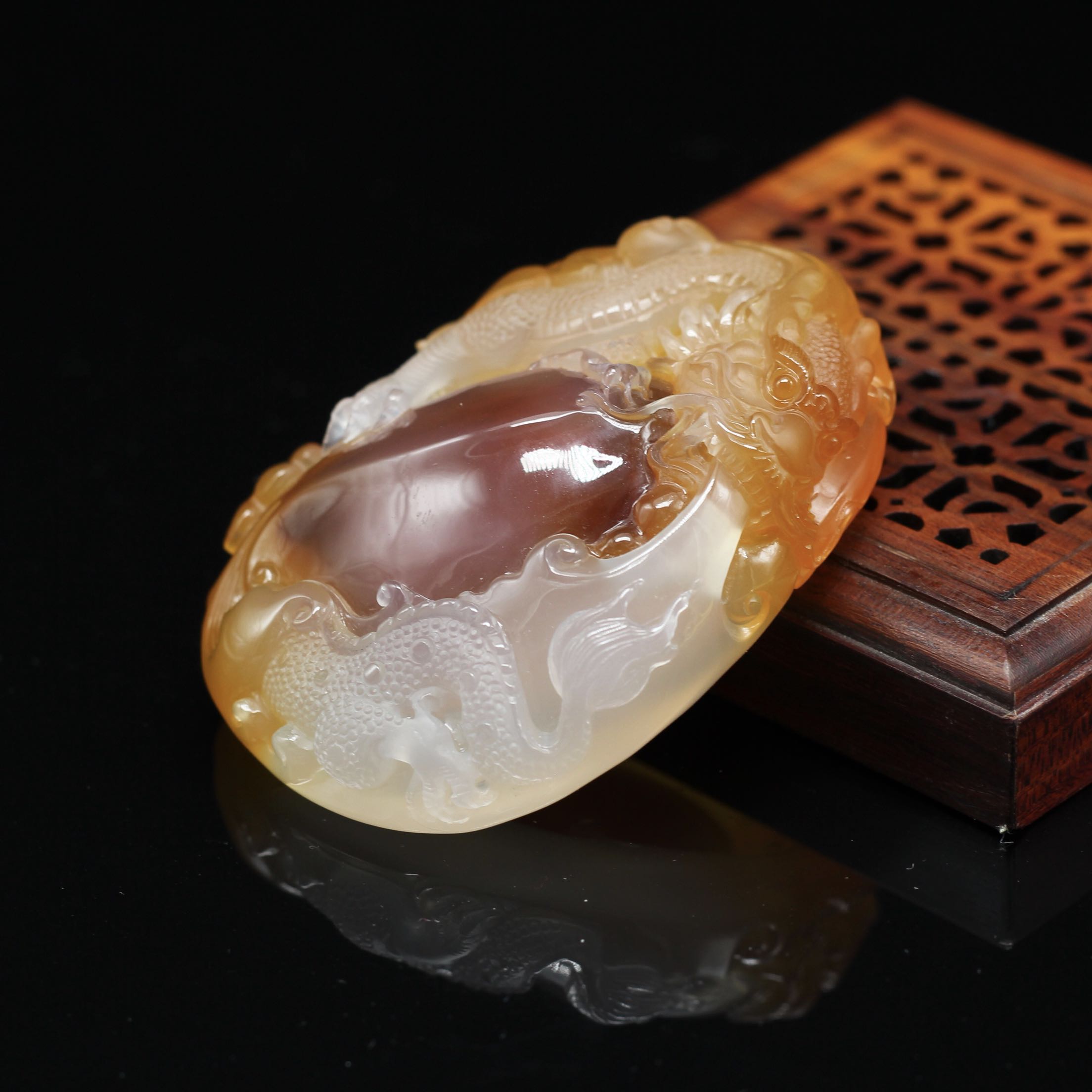 手玩件 送礼收藏 水胆玛瑙 小摆件 望子成龙 纯天然马料红 磊鑫缘