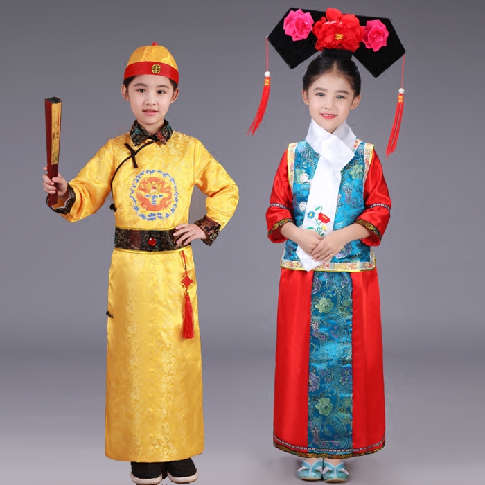 古装儿童清朝格格贝勒阿哥男童大臣汉服舞台儿童演出服