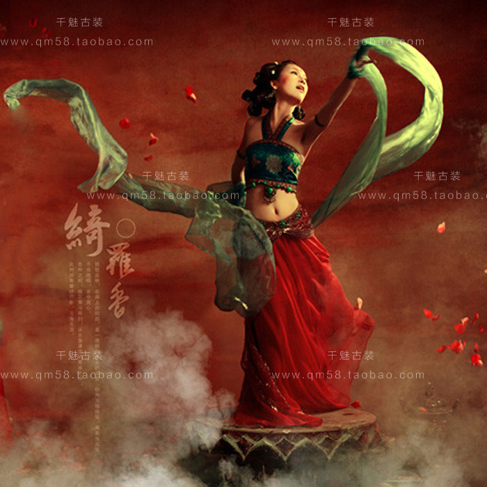 影视古装敦煌飞天舞蹈服影楼主题性感演出服古代汉服飞天仙女服