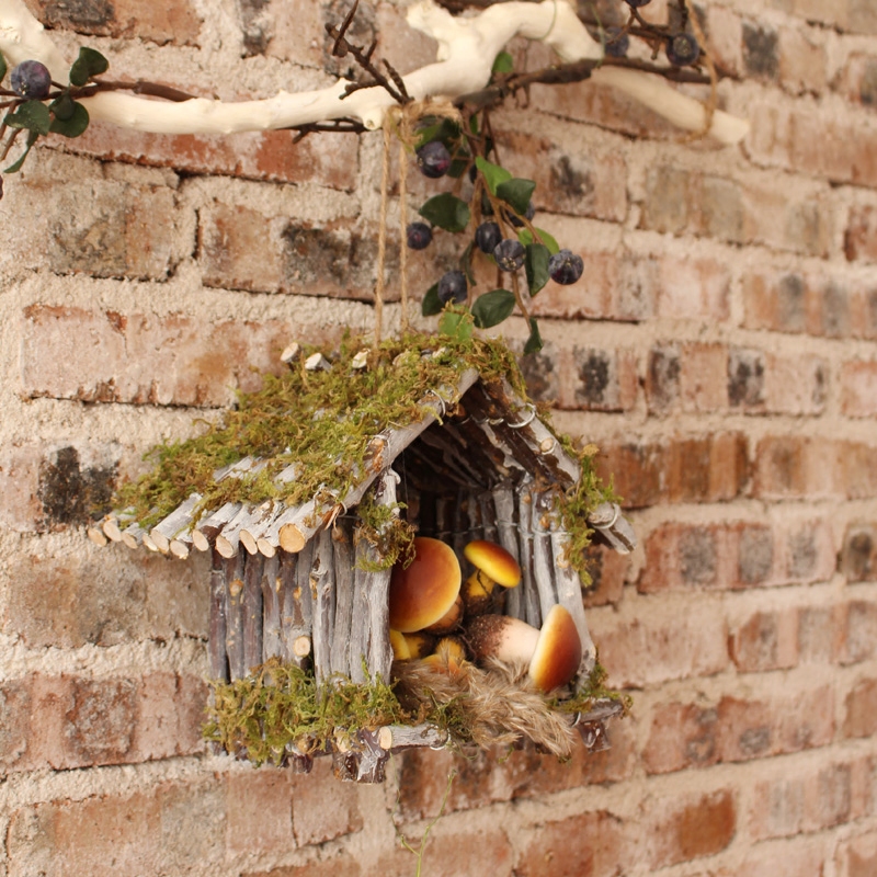 仿真猫头鹰小鸟鸟窝鸟巢房子花园装饰拍摄道具摆件