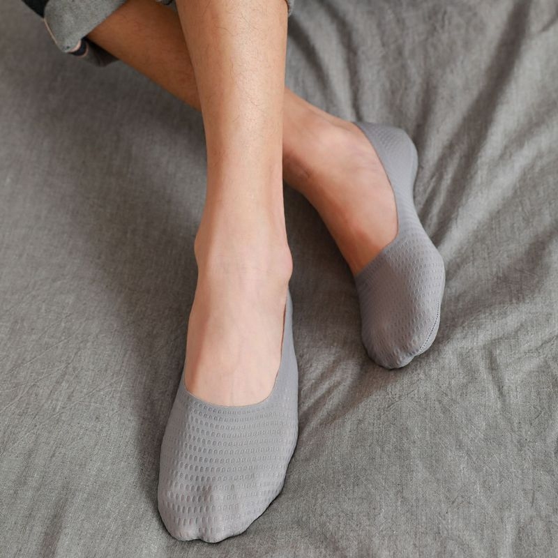 船袜男冰丝丝白袜子短袜夏薄袜套隐形硅胶防掉船袜