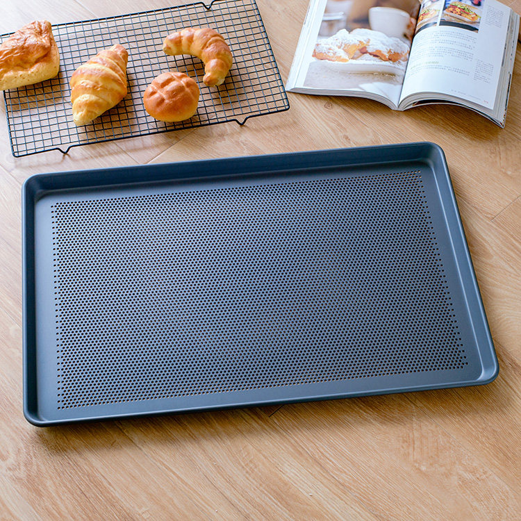 烤盘爱享40cm不粘烤板烘焙面包披萨长方形商用烘焙模具