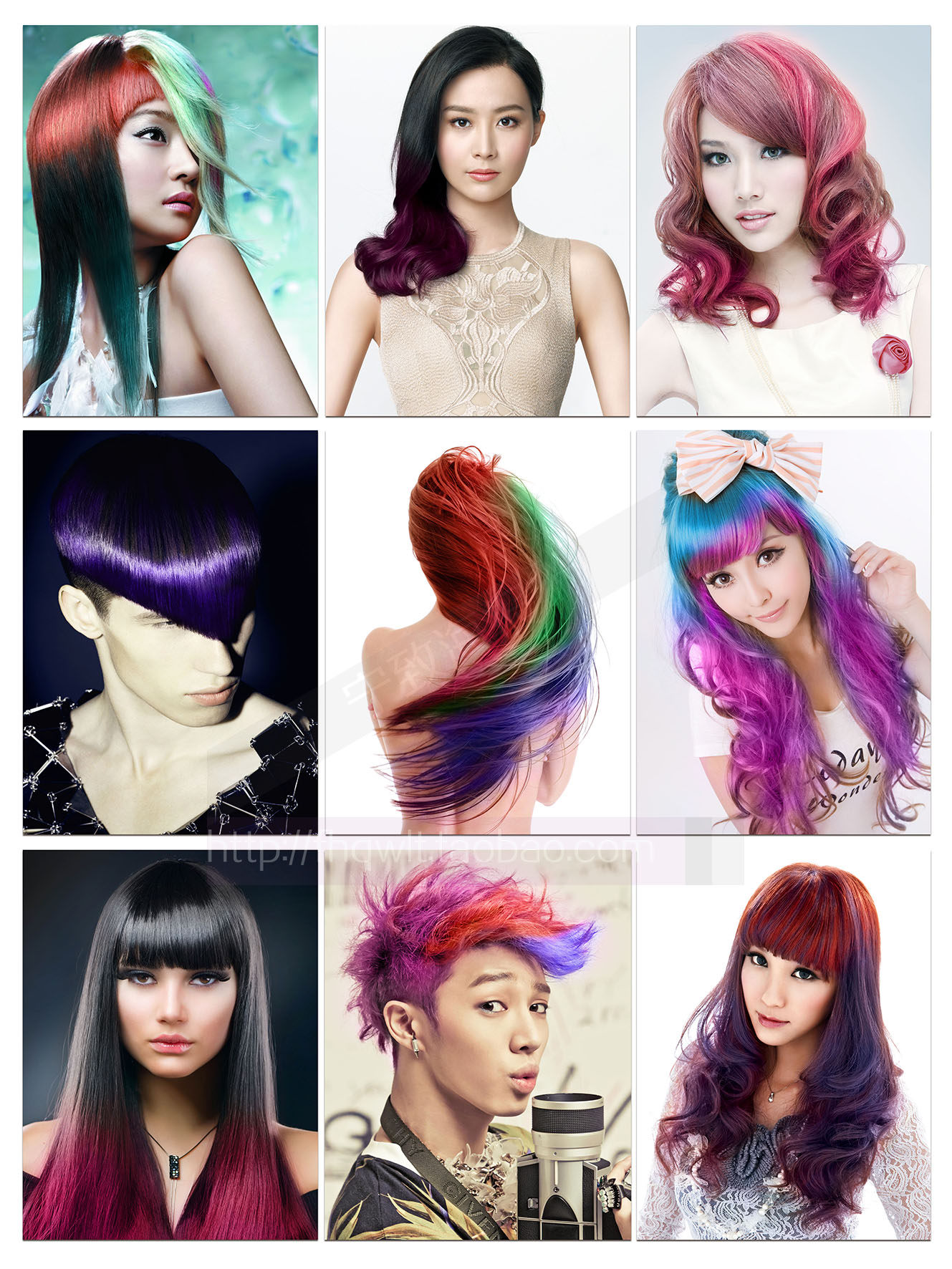 美发海报写真发型图片设计理发店挂图新款订制写真