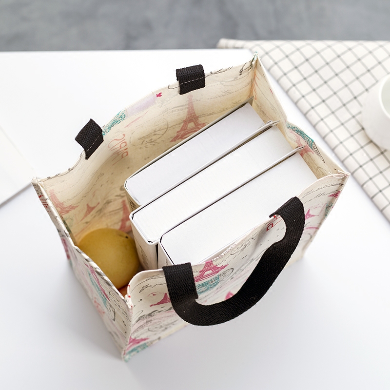 手提袋帆布袋女便携购物袋学生装书袋子饭盒袋折叠防水环保便当包