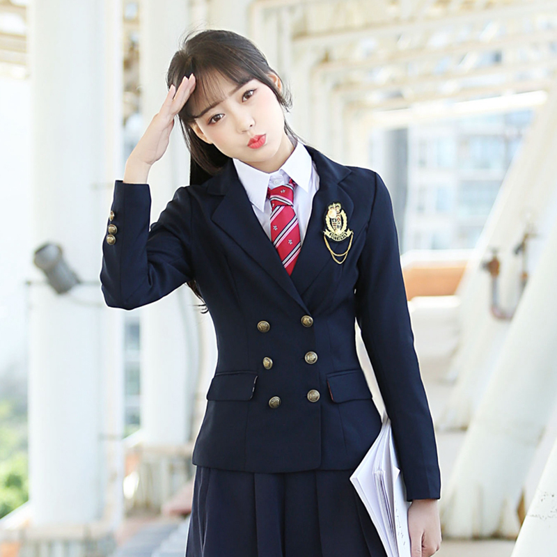 学院英伦风双排扣小西装韩版女装小西服女生校服西装