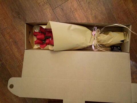 德高包装:包月鲜花盒长方形七夕鲜花快递盒特硬鲜花包装盒63x17x11 20