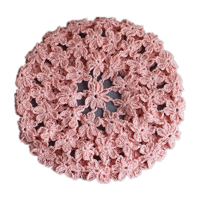 夏凉帽手工帽钩花贝雷帽镂空女薄款土豆夫人原创【六瓣花贝雷帽】