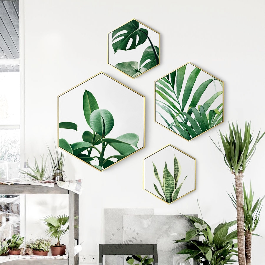 美森绿植北欧客厅装饰画餐厅墙画现代简约小清新卧室现代装饰画