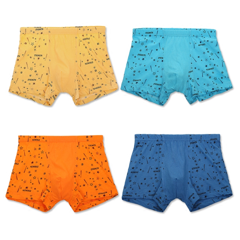 依之舍内裤男童正品4条平角裤100棉纯棉儿童小男孩中小童3008