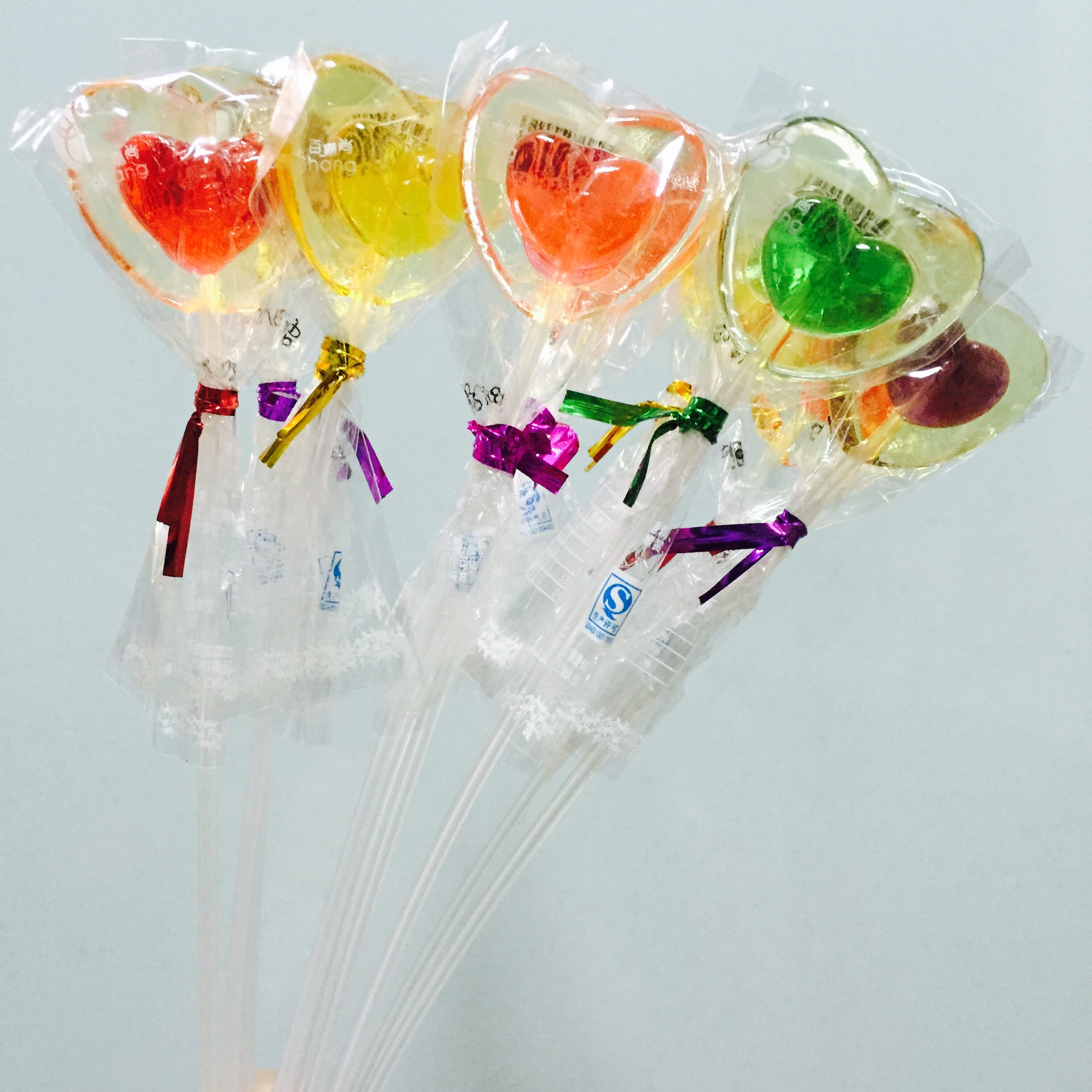 百嘉嘉尚9g长杆爱心棒棒糖花束圣诞节可爱造型传统糖果