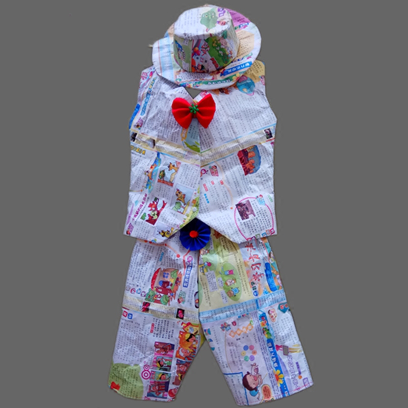 环保纸质服报创意手工女童儿童时装秀演出演出服儿童演出服