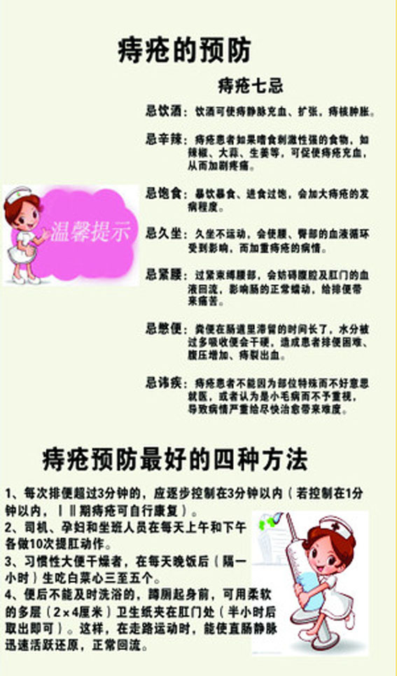 医院文化制度挂图肛肠科海海报挂画痔疮的预防痔疮写真
