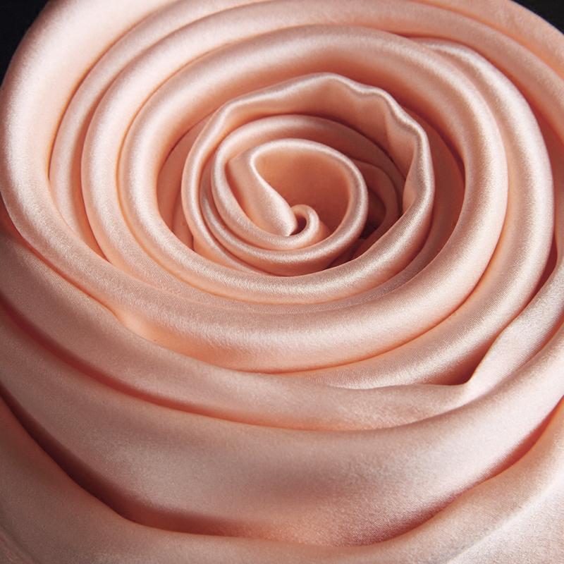 真丝丝巾重磅桑蚕蚕丝素绉缎面长款女式围巾围巾