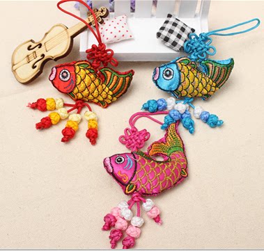 端午节鲤鱼刺绣鱼香包中国结唐衣鱼香袋挂件香囊荷包香包