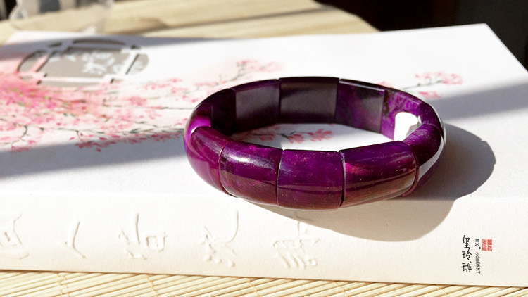 手牌苏纪石老料南非天然来手紫舒皇家玲珑证书手链