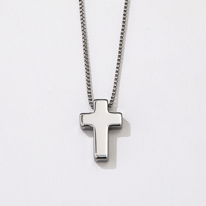 礼拜 不磨损十字架钨金项链男款个性吊坠简约礼物时尚女生首饰品