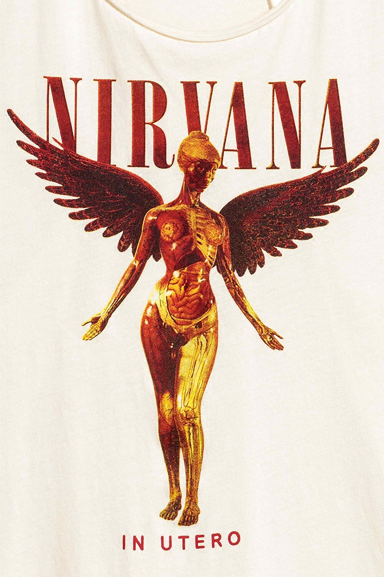 2019hmnirvana涅槃乐队摇滚限量米色背心背心吊带