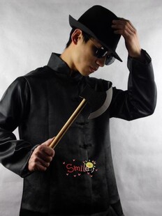 斧头帮道具 上海滩斧头帮斧头舞 木制斧头舞全套装 眼镜帽子手套 - 爱