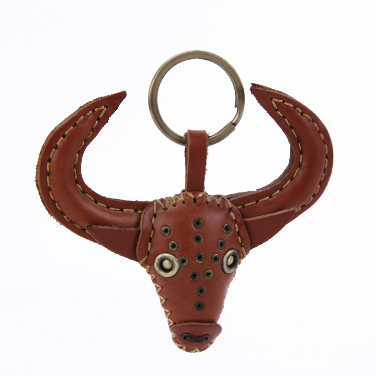 书玉皮具真皮手工原创牛头造型钥匙扣精致限量其他特色工艺品