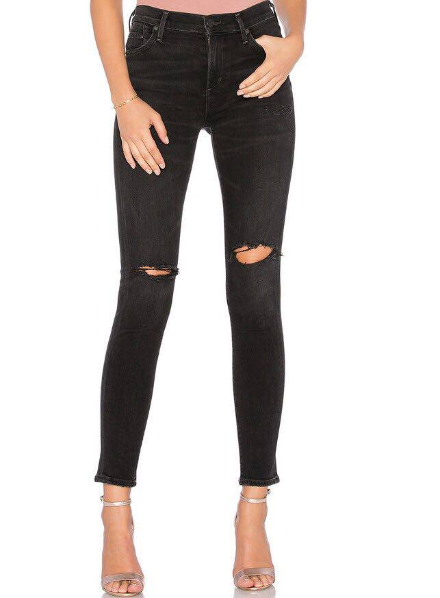 美国正品代购citizens of humanity破洞紧身牛仔裤25码现货