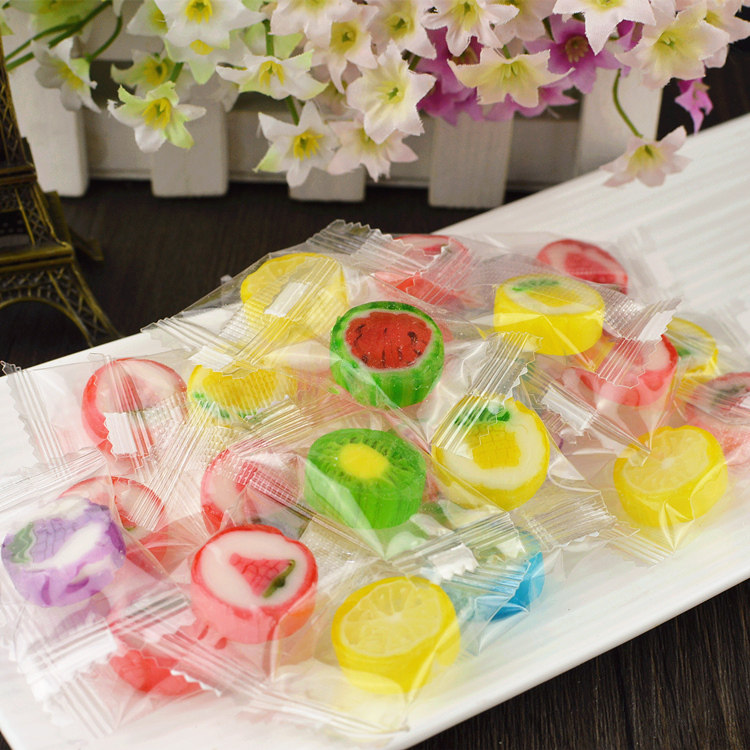 果味切片金箭水果硬糖120g拼盘装饰糖果混合糖果
