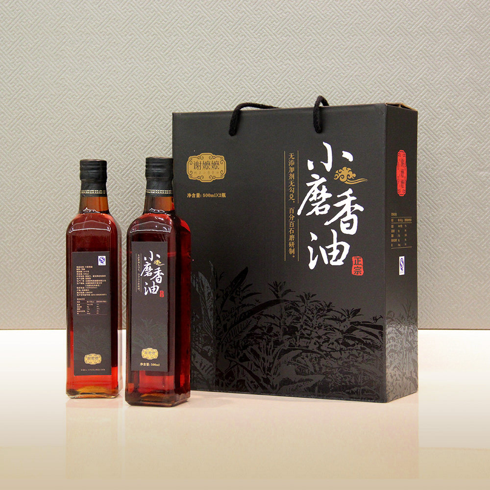 谢嬷嬷凉拌500mlx2礼盒代法油水芝麻油芝麻香油小磨香油