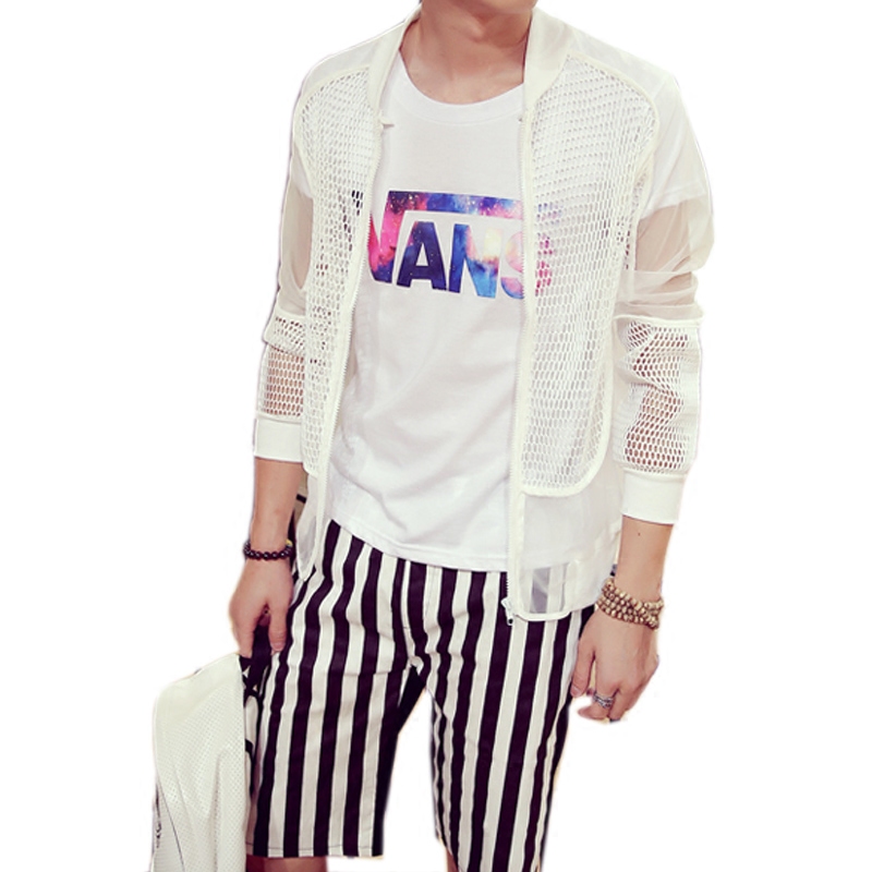 奔跑吧兄弟郑恺同baby网状镂空长袖防晒男女情侣夹克夹克