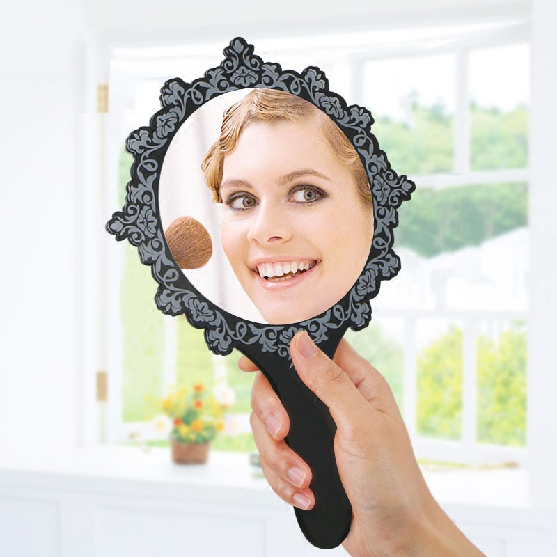 韩慕韩式手拿手柄化妆镜随身便携镜子半永久纹绣随身化妆镜