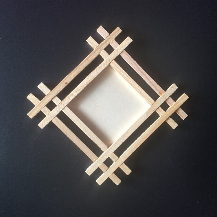 diy手工木质井字框雪花彩绘配件手绘木木架子白模填色
