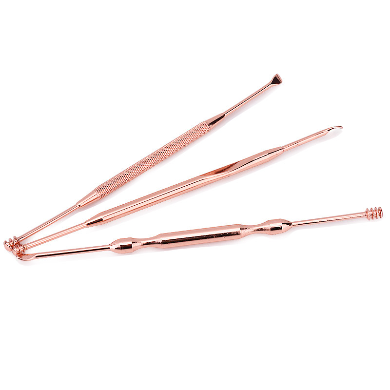 不锈钢双头螺旋挖耳勺掏耳勺两用耳垢耳挖耳扒盒子耳勺