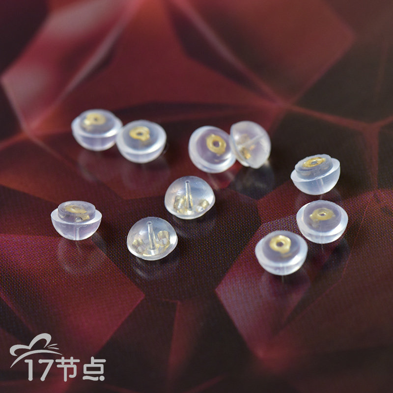耳钉韩国进口14k金包硅胶防滑不易脱落塞耳耳钉