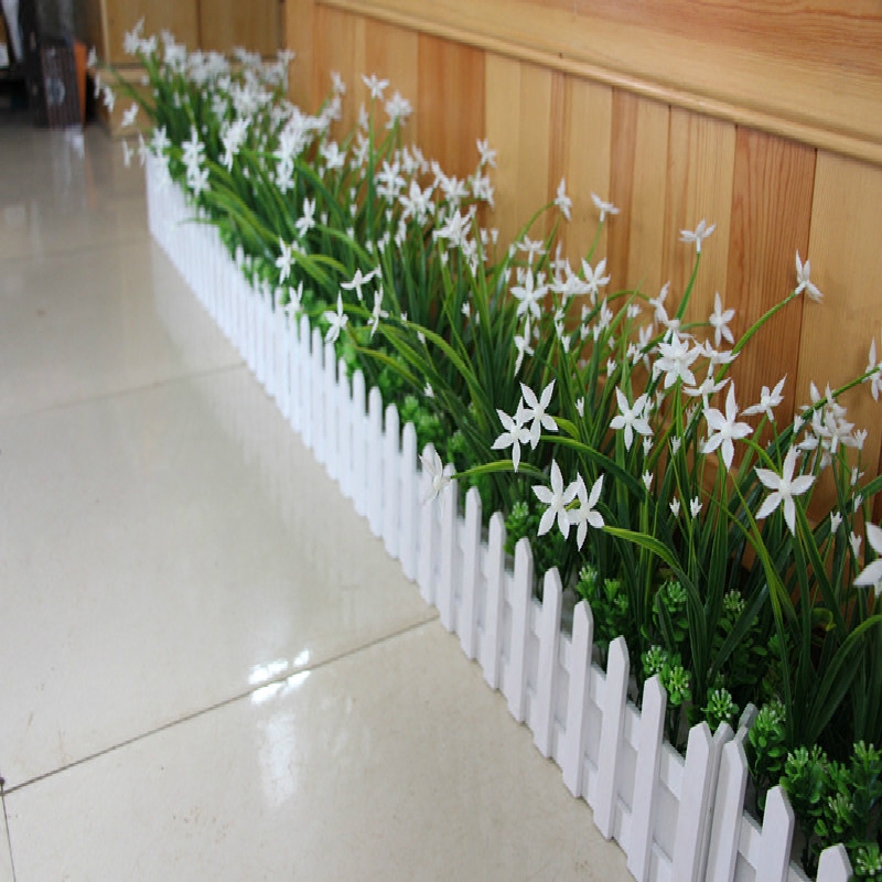 仿真绿色植物兰花草栅栏假花塑料桌面隔断摆放舞台仿真花