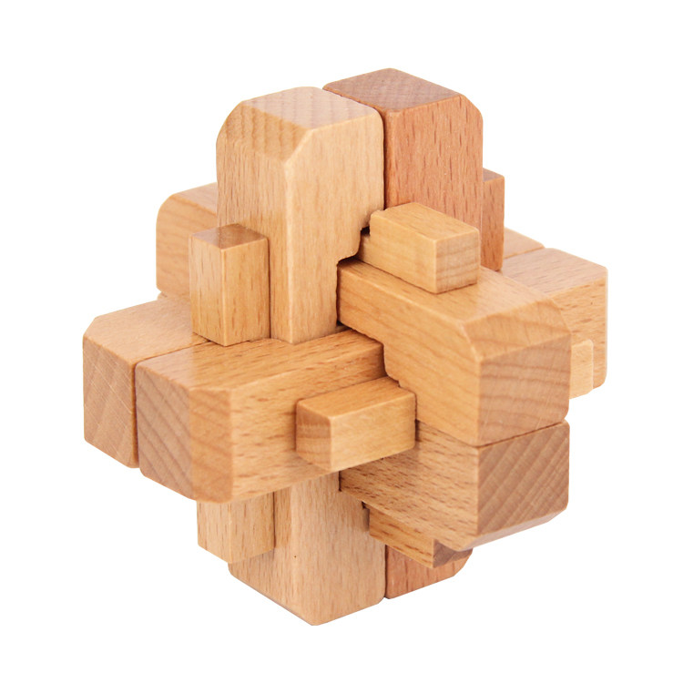 孔明锁鲁班锁榉封锁古典成人儿童益智玩具解锁木制解锁