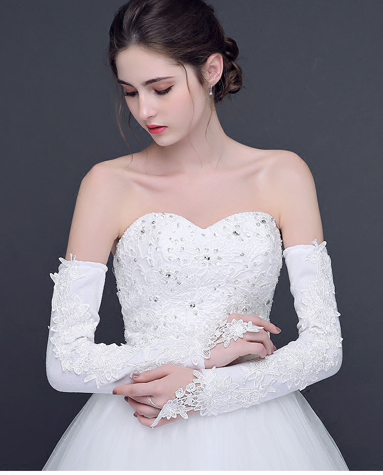 手套新娘婚纱长款结婚白手套弹力婚礼拍照蕾丝婚纱手套