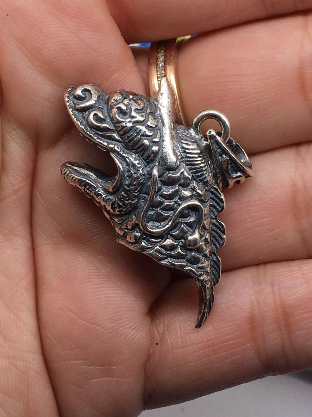 大牙牙齿项链银套纯银包银镶银吊坠狗牙饰品项坠