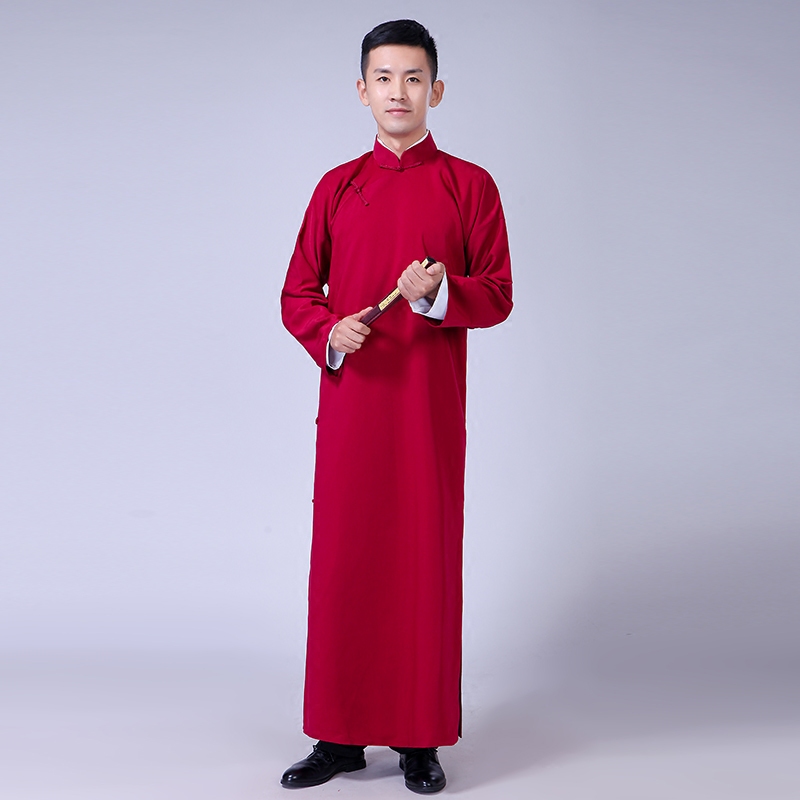相声大褂服装男士民国长衫五四青年唐装马褂民族服装