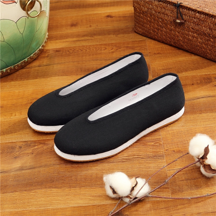 布鞋传统手工千层男中国风老年圆口软底透气布鞋