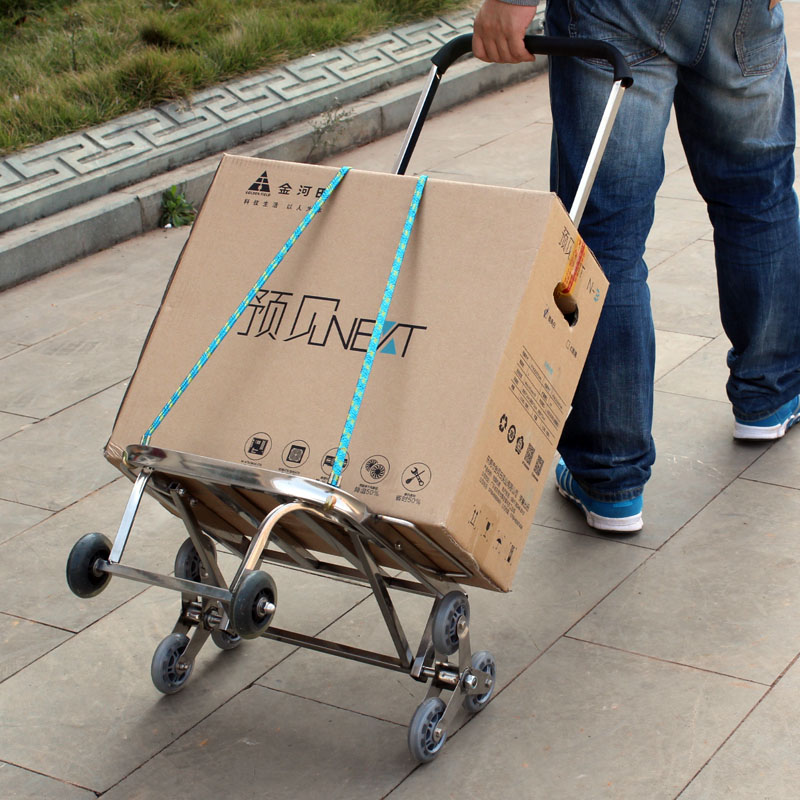 杰适不锈钢拉杆车行行李行李车车手拉车可折叠伸缩便携购物车