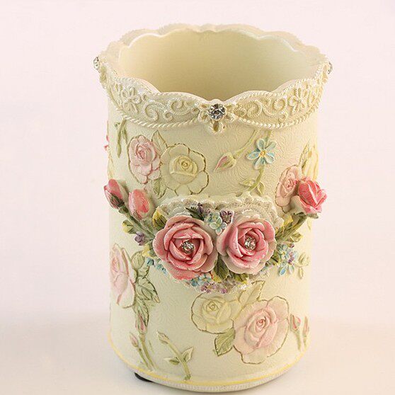 收纳欧式复古树脂时尚摆件高档高档化化妆笔筒笔筒