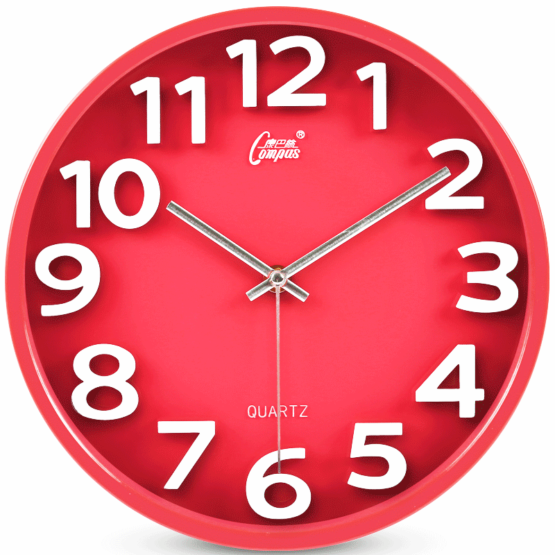 康巴丝14英寸静音挂钟客厅立体创意钟表挂表石英钟挂钟