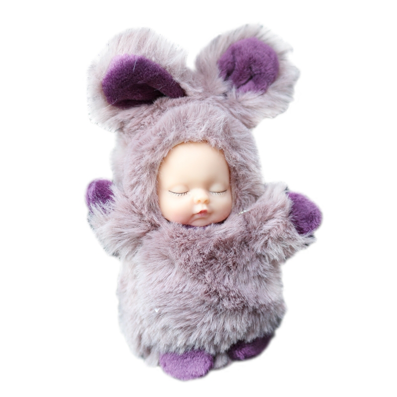 睡梦睡萌毛绒娃娃汽车钥匙扣睡眠宝宝公仔仿真钥匙扣