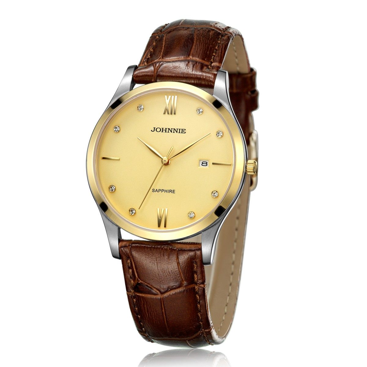 【国产腕表】johnnie尊尼手表5048男女情侣皮带表休闲