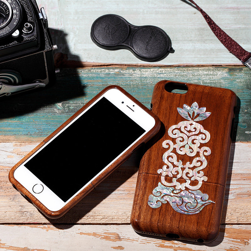 锦贝传说定制螺钿木质苹果xs华为手机机壳男女摆件
