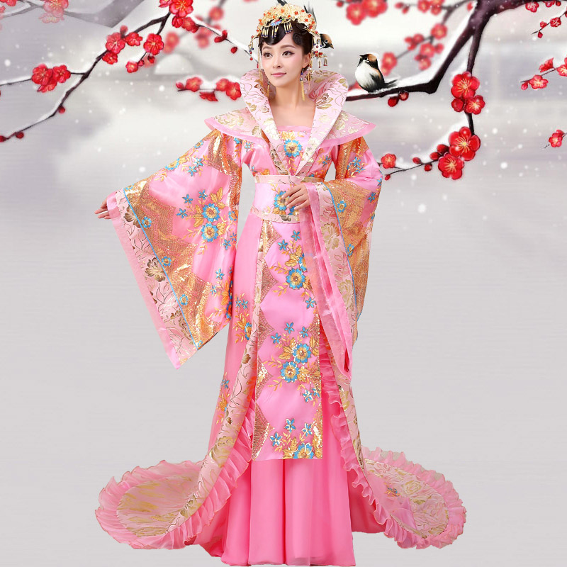 古装皇后服装拖尾红贵贵妃女汉原创唐朝公主民族服装