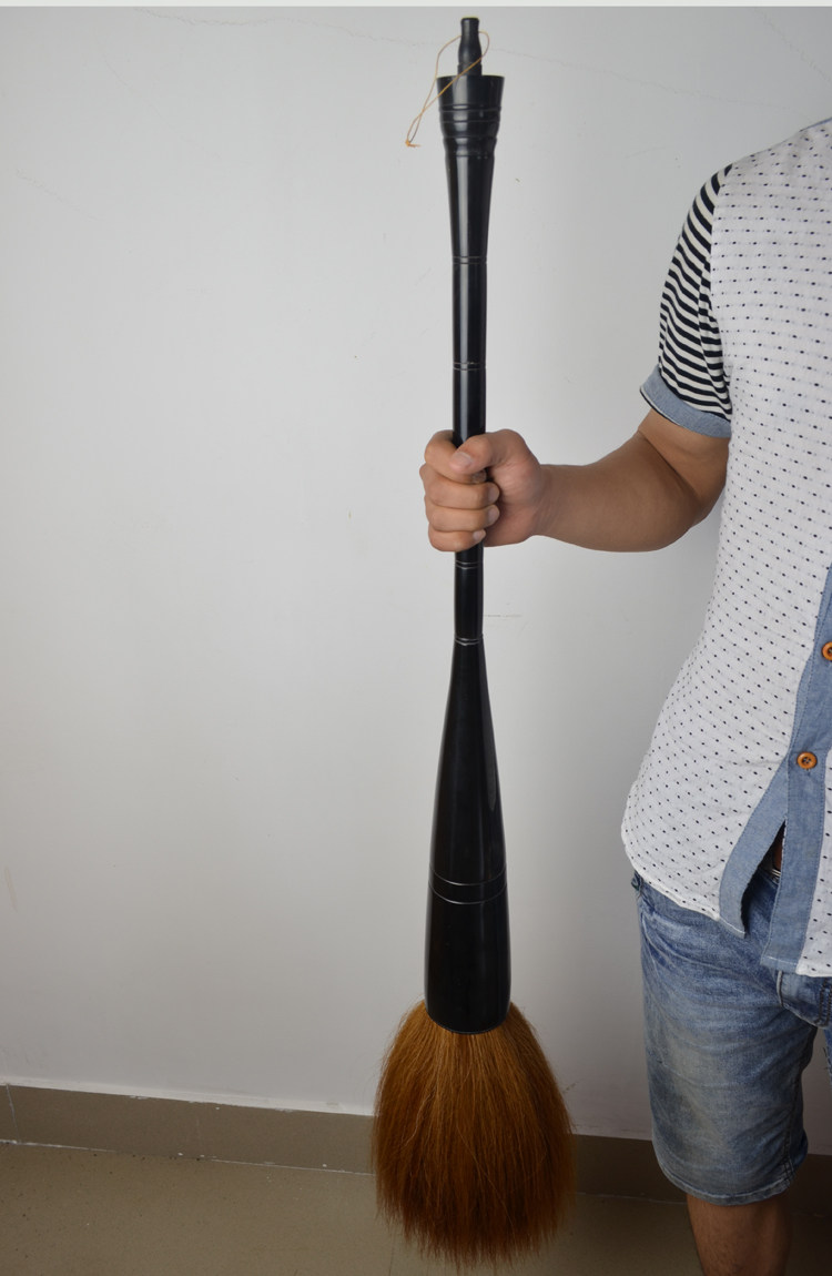 文房宝超大纯牛角装饰礼品马尾大抓精品毛笔毛笔