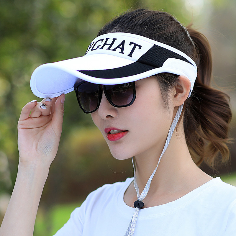 无顶帽子女夏天防晒跑步空顶帽太阳帽运动遮阳帽男女团体马拉松帽