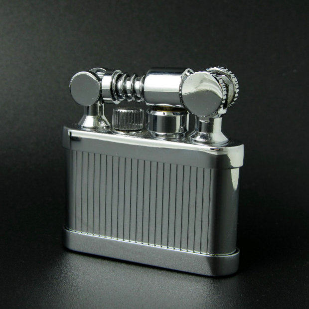 打火机进口日本mk双面精雕竖纹复古煤油杠杆型煤油打火机