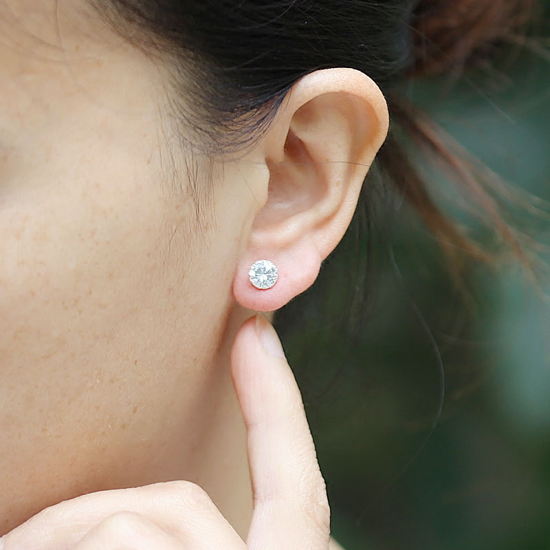 耳钉纯银男女女款耳钻韩版时尚简约镶嵌单钻弯耳环耳钉