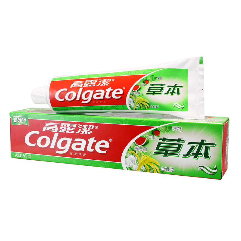 高露洁草本牙膏140g口气清新护齿中草药去烟渍成人正品5支可包邮